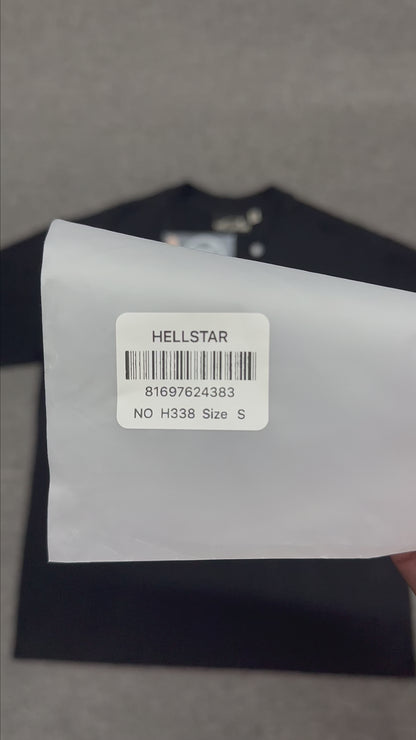 Hellstar Path To Paradise flame graphic washed black T-shirt front view