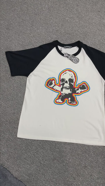 Chrome Hearts Foti Skull Crossbones Raglan T-Shirt