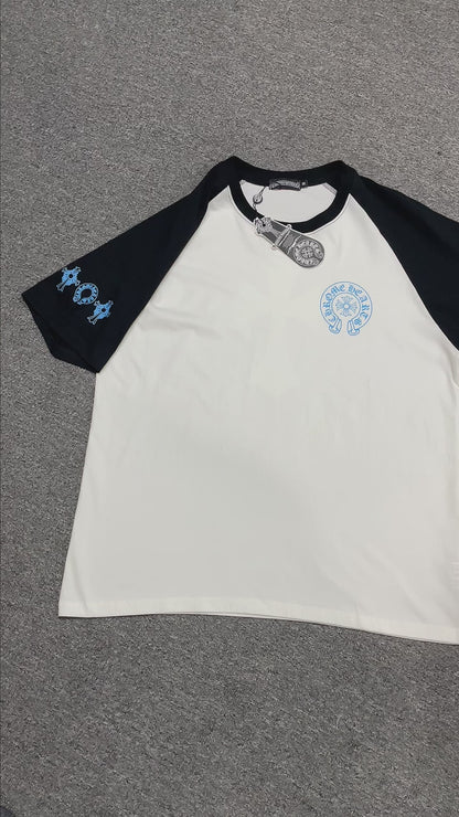 Chrome Hearts Blue Triple Cross Raglan T-Shirt