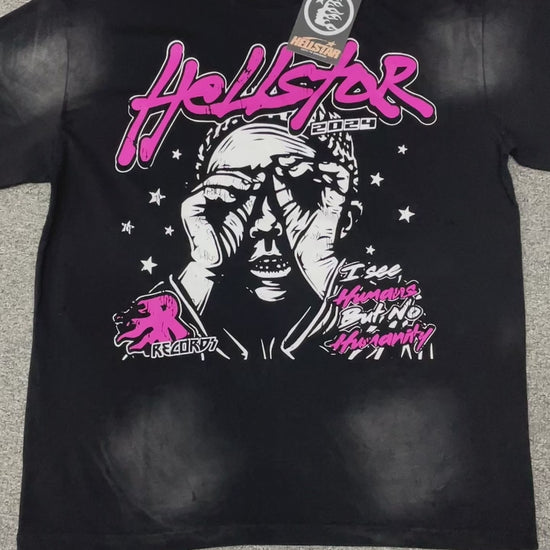 Hellstar I See Humans But No Humanity T-shirt in washed black front view