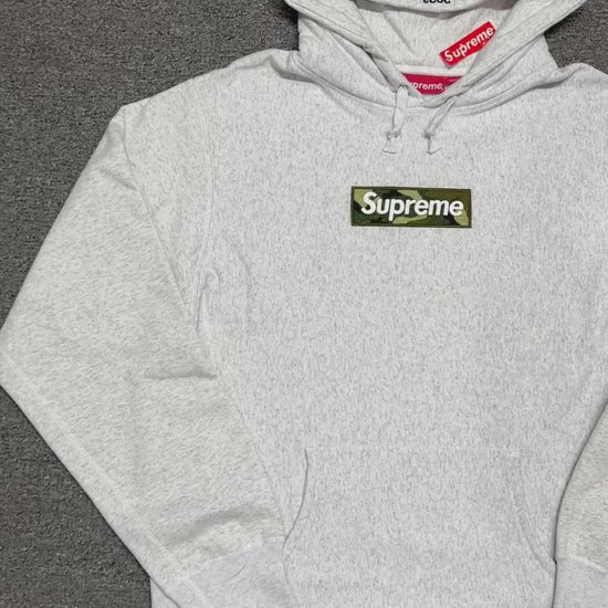 Supreme Box Logo Hooded Sweatshirt (FW23) in Ash Grey