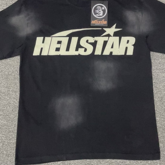 Hellstar Classic Logo T-shirt in washed black front view