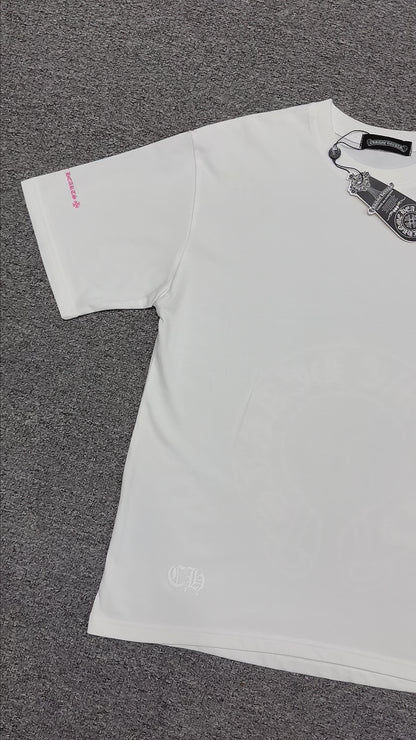 Chrome Hearts Pink Horseshoe Logo T-Shirt