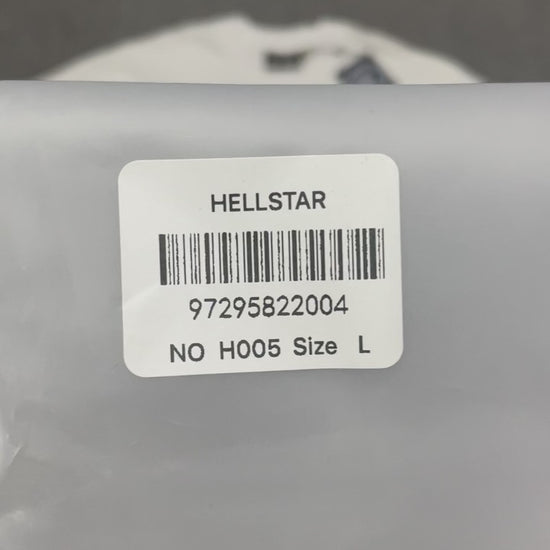 Hellstar Pixel T-Shirt in white front view with pink and blue flame-face graphics