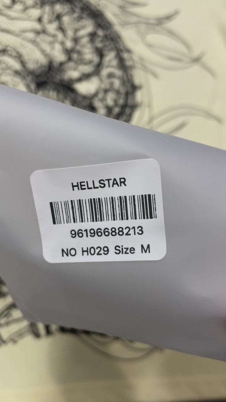 Hellstar Human Development T-Shirt in cream front view with oversized anatomical head graphic
