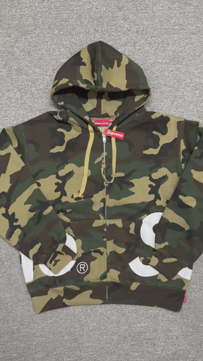 Supreme Big Logo Zip Up Hooded Sweatshirt