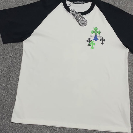 Chrome Hearts Green Blue Cross Raglan T-Shirt