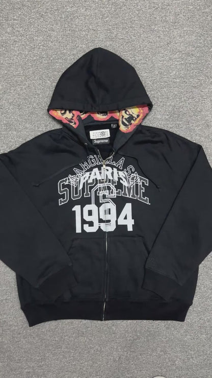 Supreme x MM6 Maison Margiela Zip Up Hooded Sweatshirt