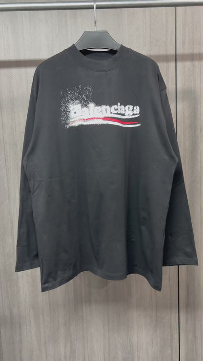 Balenciaga Logo Print Black Sweatshirt