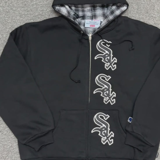 Supreme / Chicago White Sox Zip Up Hooded Sweatshirt in Black
