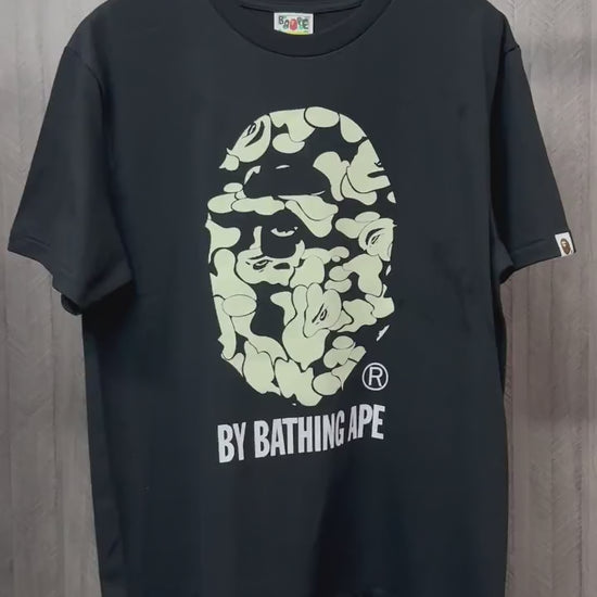 Black Sakura camo Ape Head graphic T-shirt front view