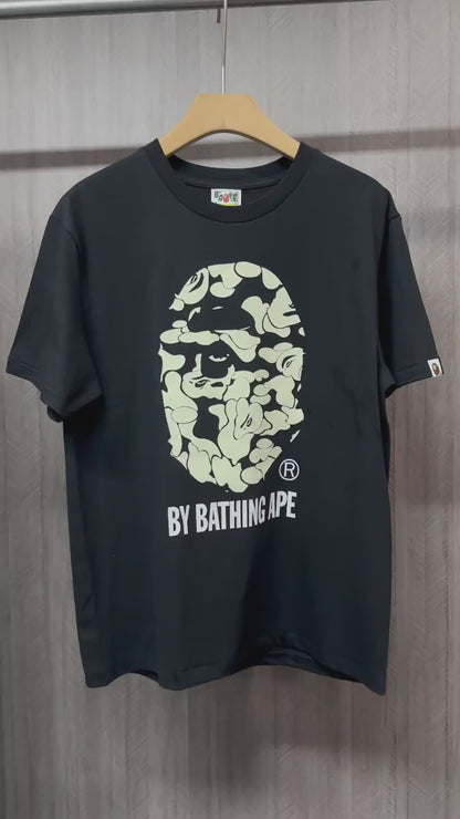 Black Sakura camo Ape Head graphic T-shirt front view