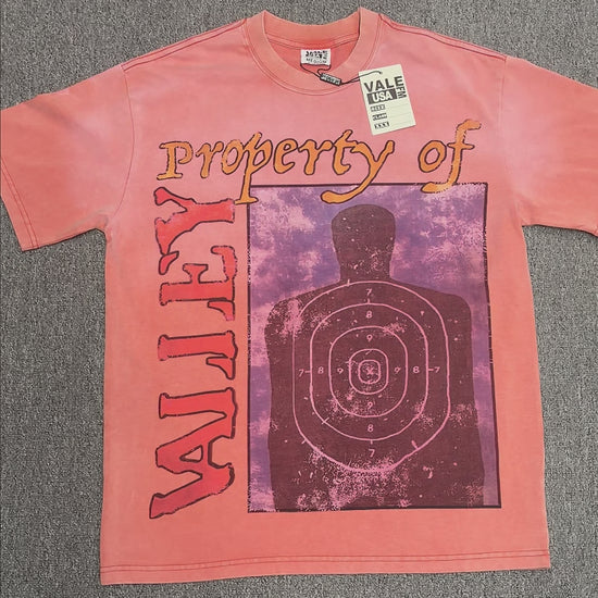 Vale Forever Property of Vale Target Tee Washed Coral front view