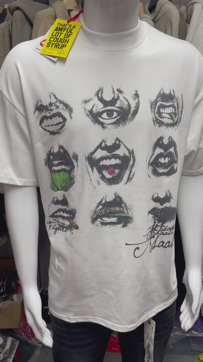 The Asaali "Figure 1-" Mock Neck Graphic T-Shirt