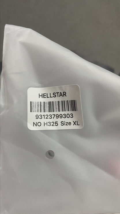 Hellstar Spray Paint Logo washed grey and red T-shirt front view