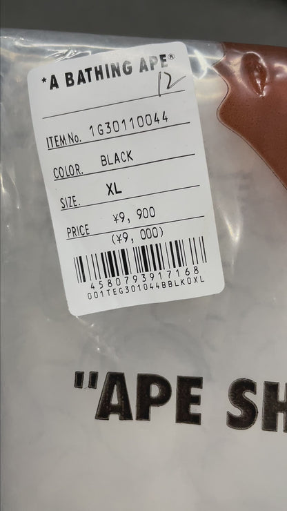 BAPE Black check plaid Ape Head graphic T-shirt front view