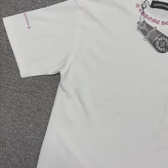 Chrome Hearts Pink Neck Logo Pocket T-Shirt