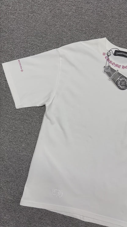 Chrome Hearts Pink Neck Logo Pocket T-Shirt