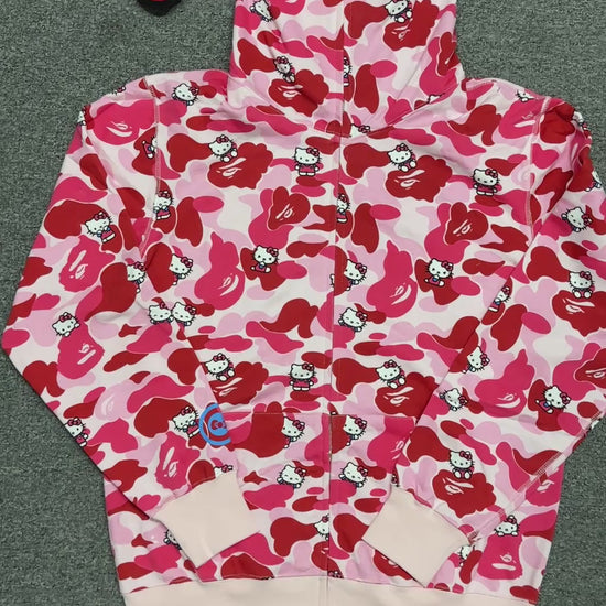 BAPE x Sanrio Characters Hello Kitty Camo Full Zip Hoodie