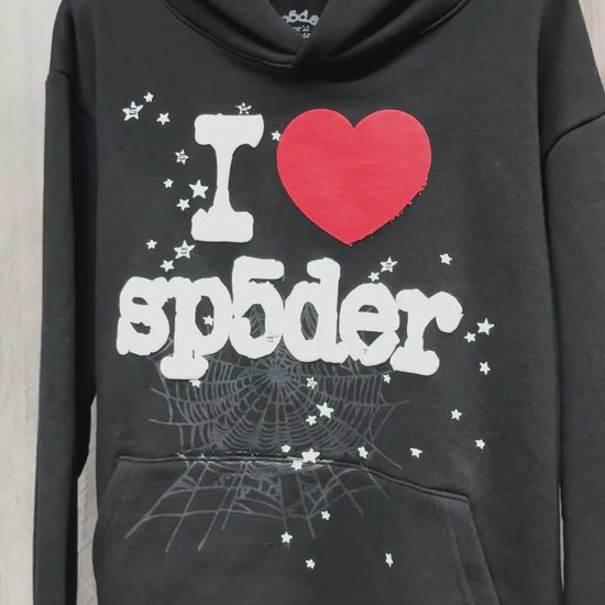 Sp5der I Heart SP5 Souvenir Hoodie in Black
