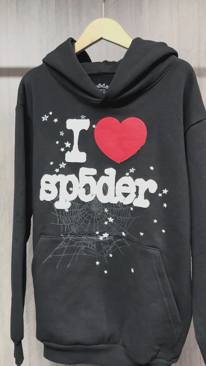 Sp5der I Heart SP5 Souvenir Hoodie in Black