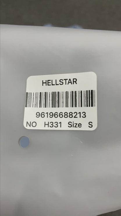 Hellstar Sports Core rhinestone logo washed blue T-shirt front view