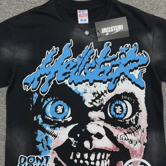 Hellstar Blue Skull Graphic T-Shirt