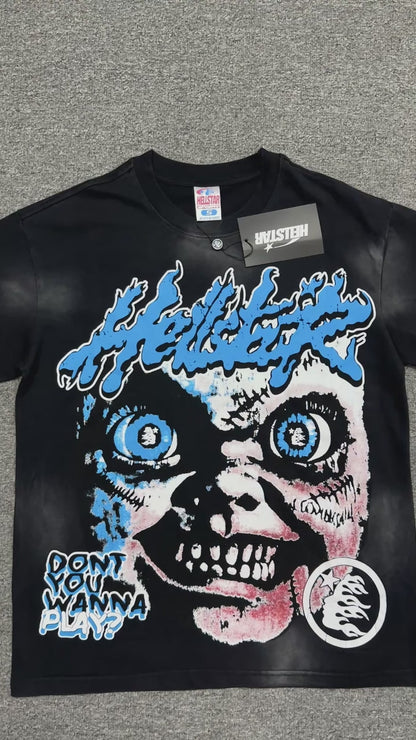 Hellstar Blue Skull Graphic T-Shirt