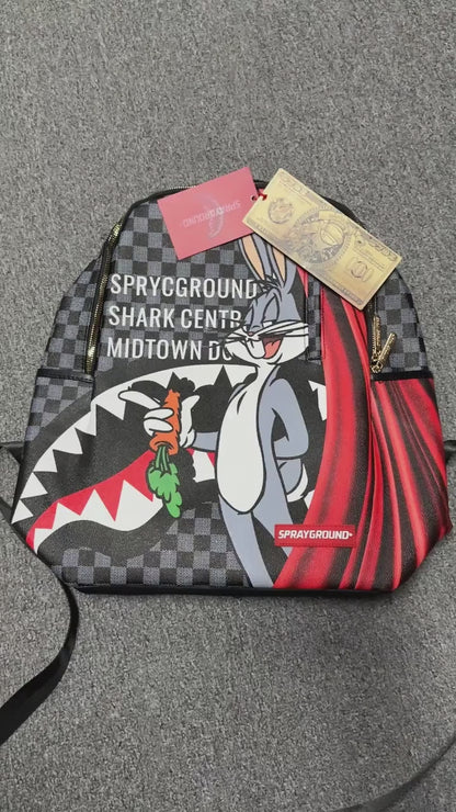 Sprayground "Shark Central" Saffiano Checkered Backpack