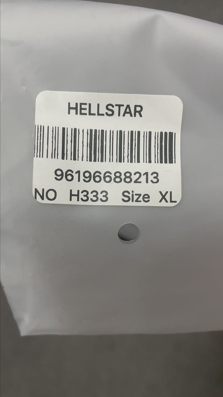 Hellstar Fist Bump graphic washed black T-shirt front view