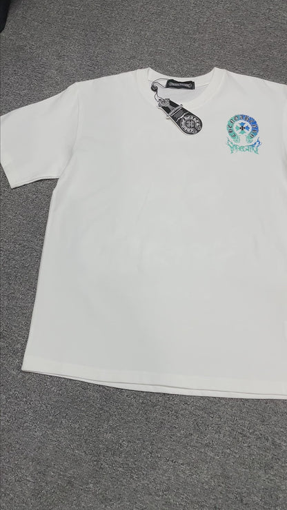 Chrome Hearts Distressed Cross Graphic T-Shirt | Gradient Cross Streetwear Tee Wholesale